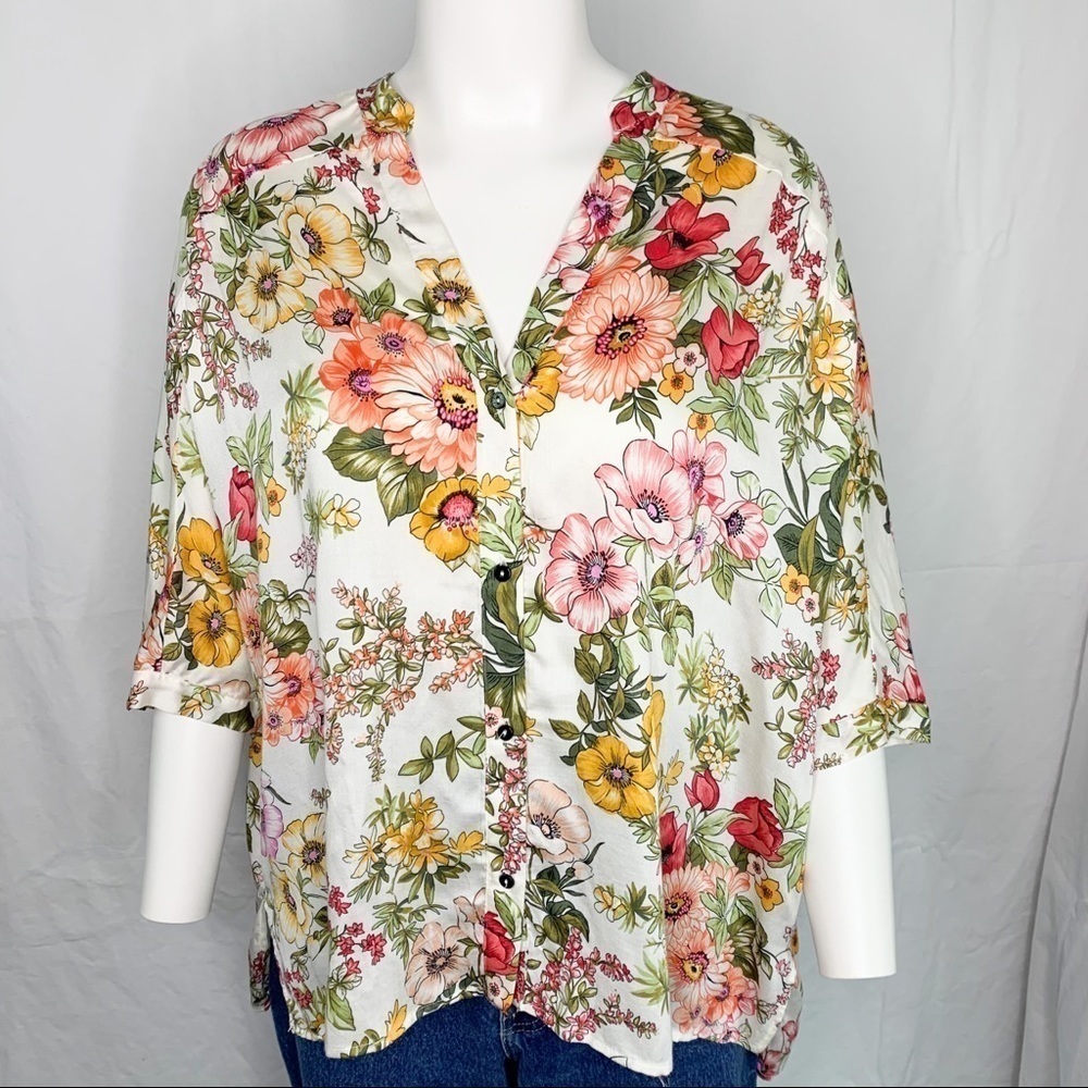 ZARA Flowing Floral Blouse - Size XS - Picture 5 of 14